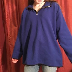 Vintage oversized blue 1/4 zip